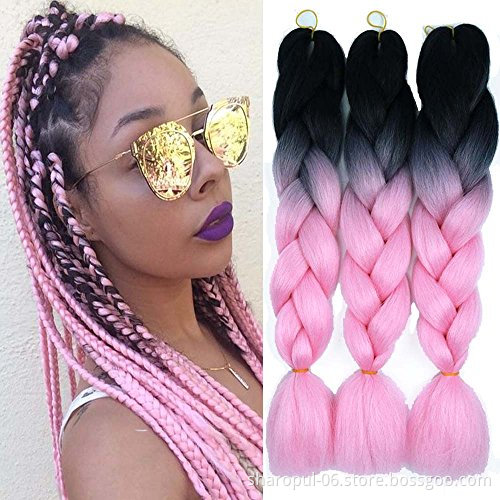 2021 synthetic hair extension high quality raw material ombre jumbo braid synthetic hair for braiding